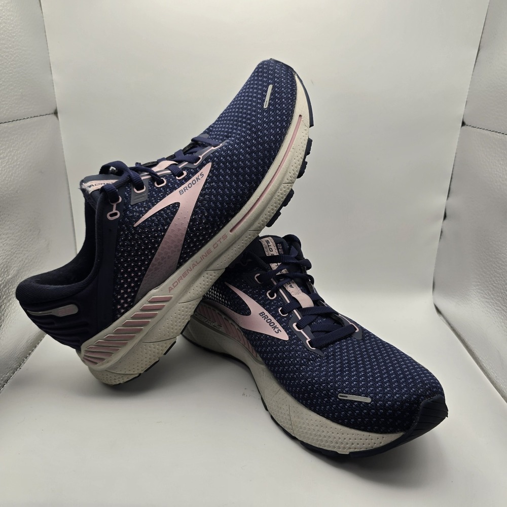 Brooks Adrenaline GTS 22 Women's Running Shoes Navy Pink Size 10.5B 1203531B486